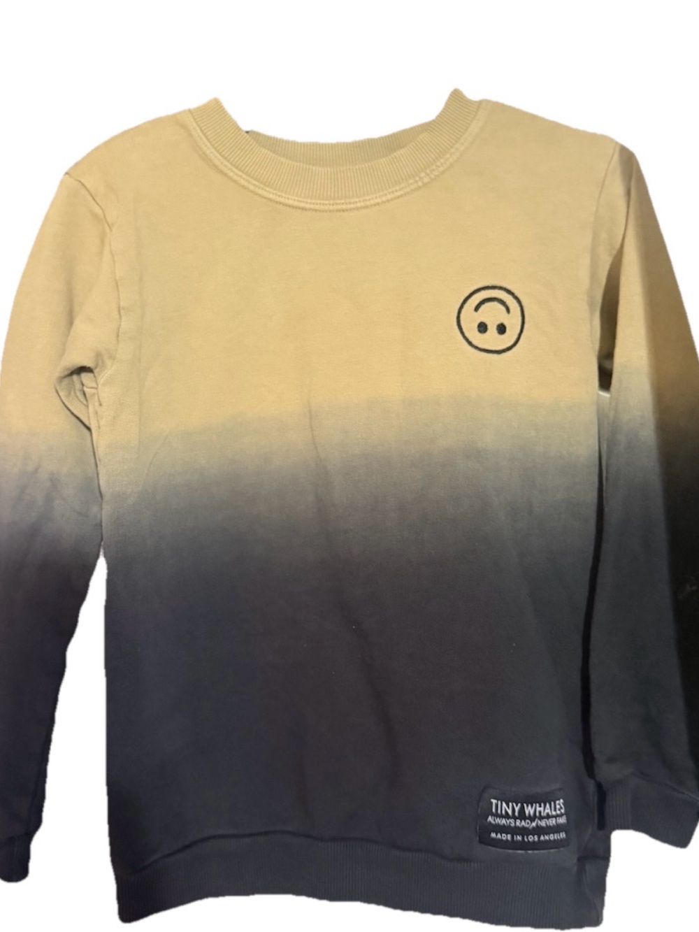 Tiny Whales Kids' Ombre Crewneck Sweatshirt - Yellow & Gray